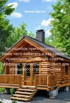Обложка книги - Топ ошибок при строительстве бани: чего избегать и как сделать правильно. Полезные советы, лайфхаки, примеры и чек-лист для успешного строительства. - Михаил Щеглов