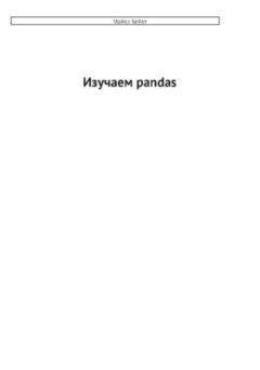 Обложка книги - Изучаем Pandas - Майкл Хейдт