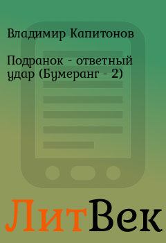 Обложка книги - Подранок - ответный удар (Бумеранг - 2) - Владимир Капитонов