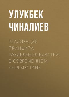Книга - Реализация принципа разделения властей в современном Кыргызстане. Улукбек Чиналиев - читать в Литвек