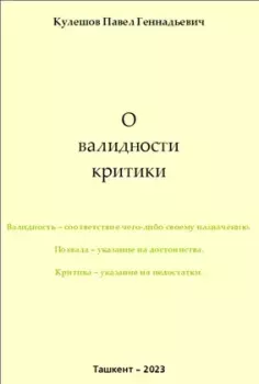 Книга - О валидности критики. Павел Геннадьевич Кулешов - читать в Литвек