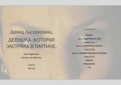 Книга - ДЕВУШКА, КОТОРАЯ ЗАСТРЯЛА В ПАУТИНЕ. Давид Лагеркранц - читать в Литвек