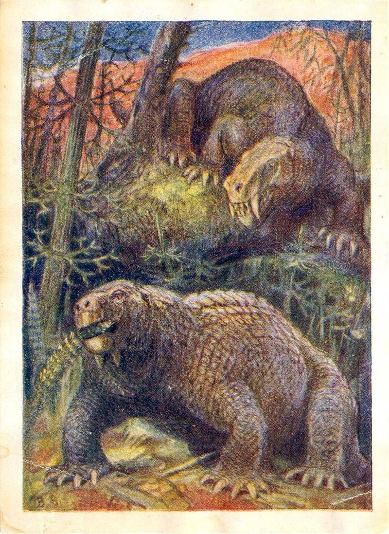 Серия рабочих картин-открыток «Вымершие животные и растения». Иллюстрация № 14