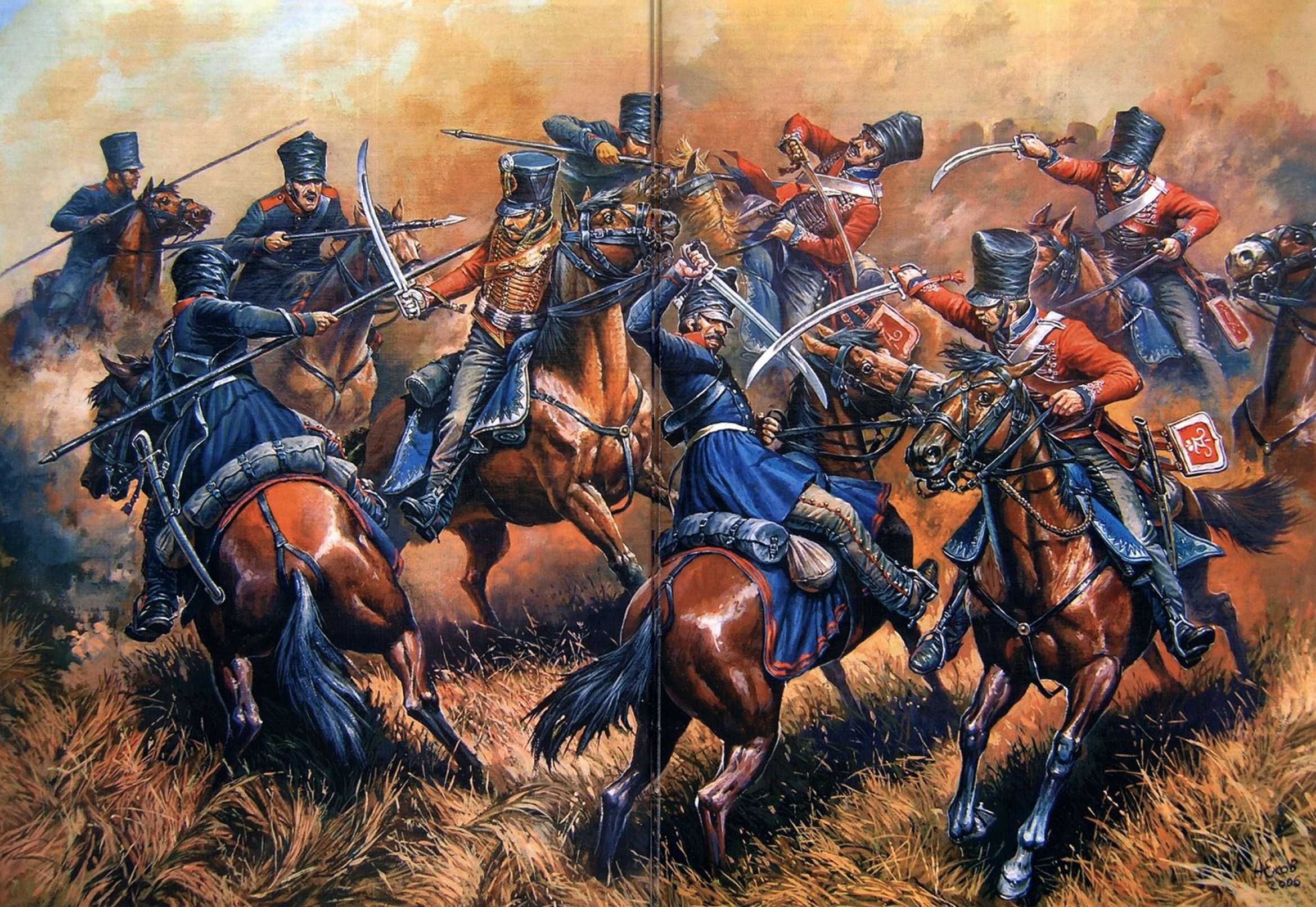 Боевая кавалерия в пешем строю